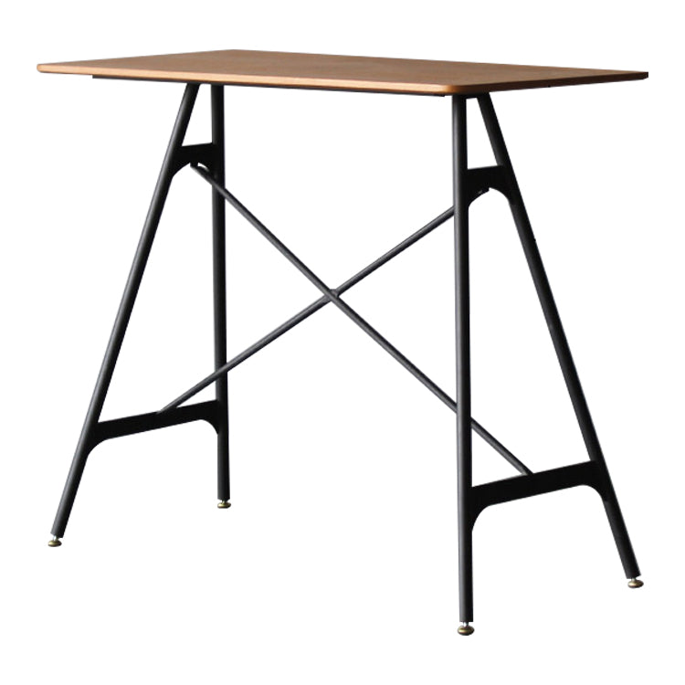 Modern Rectangle Bar Counter Table Wooden Dining Table with Metal Legs Clearhalo 'Bar Furniture' 'Bar Tables' 'bar_tables' 'furn' 'furn_bar_tables' 'Furniture' 'furniture_bar_tables' 'Kitchen & Dining Furniture' 4768547
