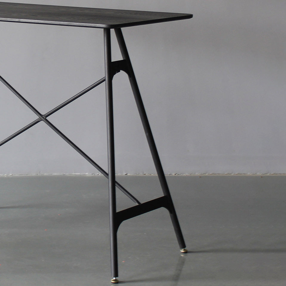 Modern Rectangle Bar Counter Table Wooden Dining Table with Metal Legs Clearhalo 'Bar Furniture' 'Bar Tables' 'bar_tables' 'furn' 'furn_bar_tables' 'Furniture' 'furniture_bar_tables' 'Kitchen & Dining Furniture' 4768551