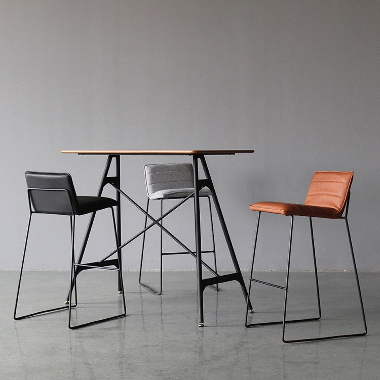 Modern Rectangle Bar Counter Table Wooden Dining Table with Metal Legs Clearhalo 'Bar Furniture' 'Bar Tables' 'bar_tables' 'furn' 'furn_bar_tables' 'Furniture' 'furniture_bar_tables' 'Kitchen & Dining Furniture' 4768554