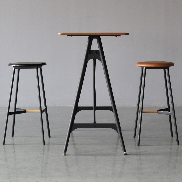 Modern Rectangle Bar Counter Table Wooden Dining Table with Metal Legs Clearhalo 'Bar Furniture' 'Bar Tables' 'bar_tables' 'furn' 'furn_bar_tables' 'Furniture' 'furniture_bar_tables' 'Kitchen & Dining Furniture' 4768555
