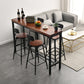Industrial Rectangle Bar Counter Table Wooden Dining Table with Metal Legs 86.6"L x 15.7"W x 41.3"H Without Chairs Clearhalo 'Bar Furniture' 'Bar Tables' 'bar_tables' 'furn' 'furn_bar_tables' 'Furniture' 'furniture_bar_tables' 'Kitchen & Dining Furniture' 4768561