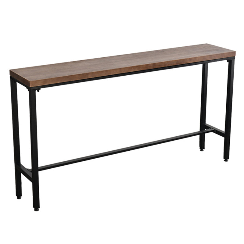 Industrial Rectangle Bar Counter Table Wooden Dining Table with Metal Legs Without Chairs Clearhalo 'Bar Furniture' 'Bar Tables' 'bar_tables' 'furn' 'furn_bar_tables' 'Furniture' 'furniture_bar_tables' 'Kitchen & Dining Furniture' 4768564