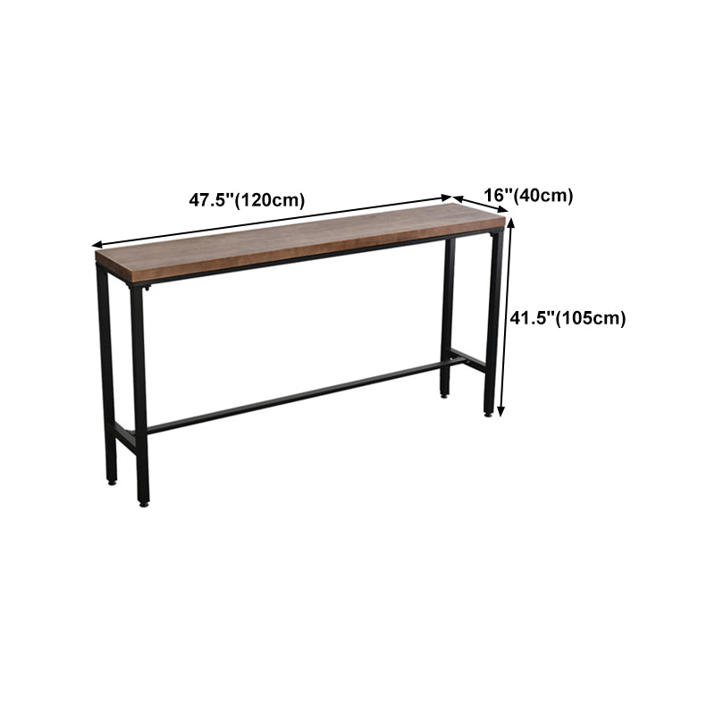 Industrial Rectangle Bar Counter Table Wooden Dining Table with Metal Legs Clearhalo 'Bar Furniture' 'Bar Tables' 'bar_tables' 'furn' 'furn_bar_tables' 'Furniture' 'furniture_bar_tables' 'Kitchen & Dining Furniture' 4768566