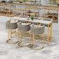 Nordic Glam Rectangle Bar Counter Table Sintered Stone Dining Table 70.9"L x 15.7"W x 41.3"H Without Chairs Clearhalo 'Bar Furniture' 'Bar Tables' 'bar_tables' 'furn' 'furn_bar_tables' 'Furniture' 'furniture_bar_tables' 'Kitchen & Dining Furniture' 4768575