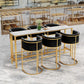 Nordic Glam Rectangle Bar Counter Table Sintered Stone Dining Table 63"L x 15.7"W x 41.3"H Without Chairs Clearhalo 'Bar Furniture' 'Bar Tables' 'bar_tables' 'furn' 'furn_bar_tables' 'Furniture' 'furniture_bar_tables' 'Kitchen & Dining Furniture' 4768576