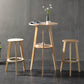 Contemporary Round Counter Table Dining Wooden Counter Table for Restaurant 23.6"L x 23.6"W x 40.2"H Natural Without Chairs Clearhalo 'Bar Furniture' 'Bar Tables' 'bar_tables' 'furn' 'furn_bar_tables' 'Furniture' 'furniture_bar_tables' 'Kitchen & Dining Furniture' 4768587