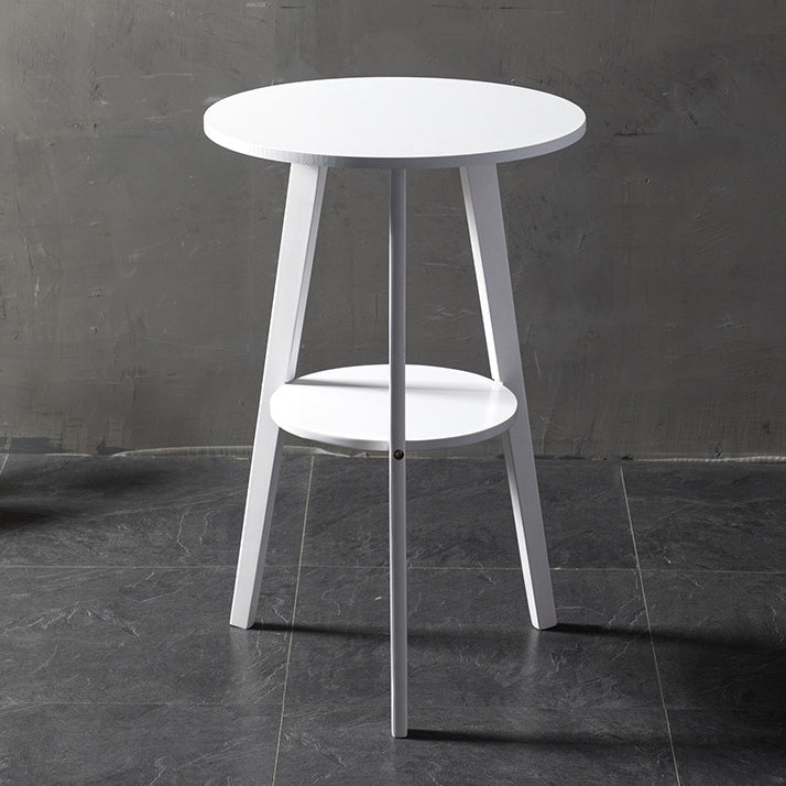 Contemporary Round Counter Table Dining Wooden Counter Table for Restaurant 24"L x 24"W x 35"H White Without Chairs Clearhalo 'Bar Furniture' 'Bar Tables' 'bar_tables' 'furn' 'furn_bar_tables' 'Furniture' 'furniture_bar_tables' 'Kitchen & Dining Furniture' 4768593