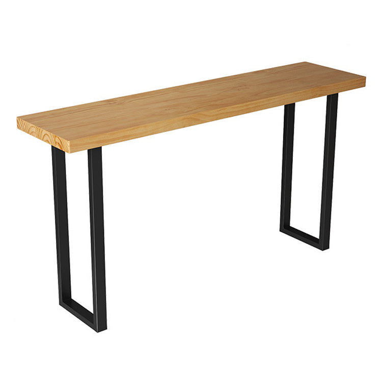 Solid Wood Bar Table Industrial Bar Dining Table with Black Sled Base Without Chairs Clearhalo 'Bar Furniture' 'Bar Tables' 'bar_tables' 'furn' 'furn_bar_tables' 'Furniture' 'furniture_bar_tables' 'Kitchen & Dining Furniture' 4768605