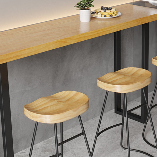 Solid Wood Bar Table Industrial Bar Dining Table with Black Sled Base Clearhalo 'Bar Furniture' 'Bar Tables' 'bar_tables' 'furn' 'furn_bar_tables' 'Furniture' 'furniture_bar_tables' 'Kitchen & Dining Furniture' 4768607