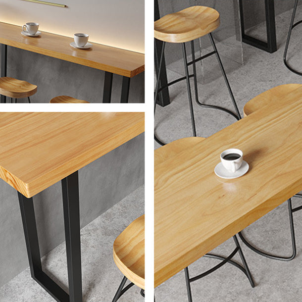 Solid Wood Bar Table Industrial Bar Dining Table with Black Sled Base Clearhalo 'Bar Furniture' 'Bar Tables' 'bar_tables' 'furn' 'furn_bar_tables' 'Furniture' 'furniture_bar_tables' 'Kitchen & Dining Furniture' 4768609