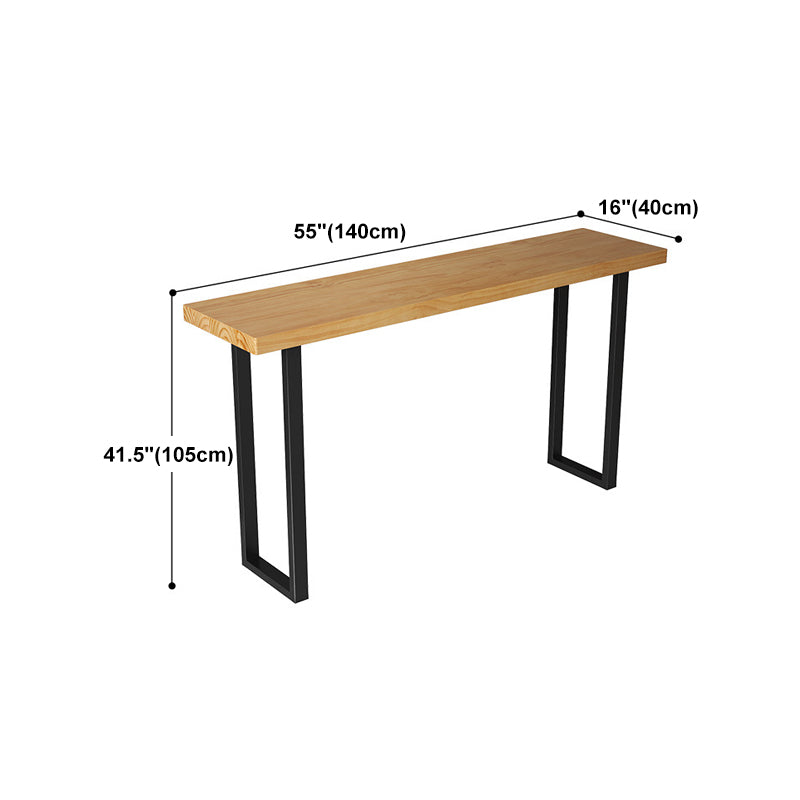 Solid Wood Bar Table Industrial Bar Dining Table with Black Sled Base Clearhalo 'Bar Furniture' 'Bar Tables' 'bar_tables' 'furn' 'furn_bar_tables' 'Furniture' 'furniture_bar_tables' 'Kitchen & Dining Furniture' 4768612
