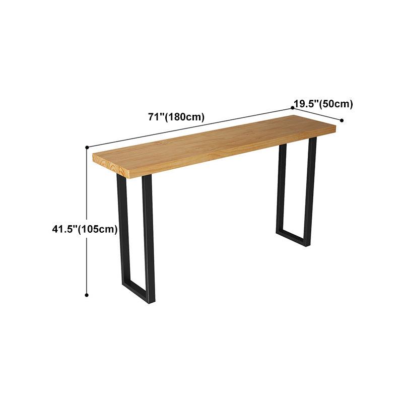 Solid Wood Bar Table Industrial Bar Dining Table with Black Sled Base Clearhalo 'Bar Furniture' 'Bar Tables' 'bar_tables' 'furn' 'furn_bar_tables' 'Furniture' 'furniture_bar_tables' 'Kitchen & Dining Furniture' 4768624