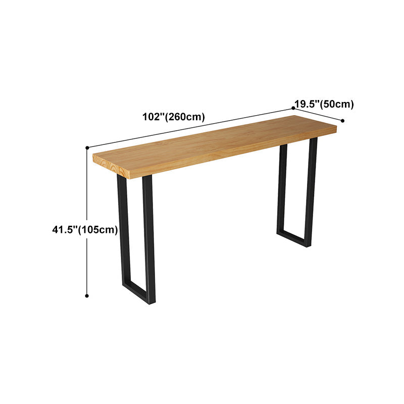 Solid Wood Bar Table Industrial Bar Dining Table with Black Sled Base Clearhalo 'Bar Furniture' 'Bar Tables' 'bar_tables' 'furn' 'furn_bar_tables' 'Furniture' 'furniture_bar_tables' 'Kitchen & Dining Furniture' 4768628