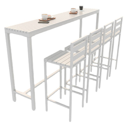 Rectangle Bar Dining Table Industrial Bar Dining Table with Trestle Base White White Clearhalo 'Bar Furniture' 'Bar Tables' 'bar_tables' 'furn' 'furn_bar_tables' 'Furniture' 'furniture_bar_tables' 'Kitchen & Dining Furniture' 4768635