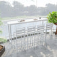 Rectangle Bar Dining Table Industrial Bar Dining Table with Trestle Base Clearhalo 'Bar Furniture' 'Bar Tables' 'bar_tables' 'furn' 'furn_bar_tables' 'Furniture' 'furniture_bar_tables' 'Kitchen & Dining Furniture' 4768638