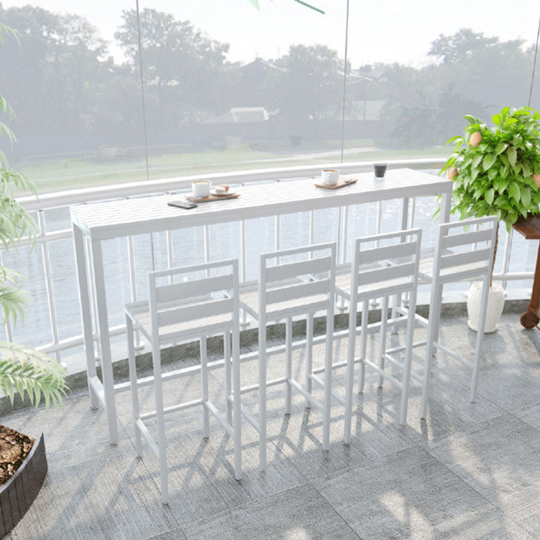 Rectangle Bar Dining Table Industrial Bar Dining Table with Trestle Base Clearhalo 'Bar Furniture' 'Bar Tables' 'bar_tables' 'furn' 'furn_bar_tables' 'Furniture' 'furniture_bar_tables' 'Kitchen & Dining Furniture' 4768638