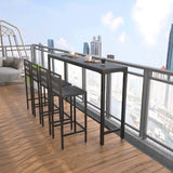 Rectangle Bar Dining Table Industrial Bar Dining Table with Trestle Base Clearhalo 'Bar Furniture' 'Bar Tables' 'bar_tables' 'furn' 'furn_bar_tables' 'Furniture' 'furniture_bar_tables' 'Kitchen & Dining Furniture' 4768640