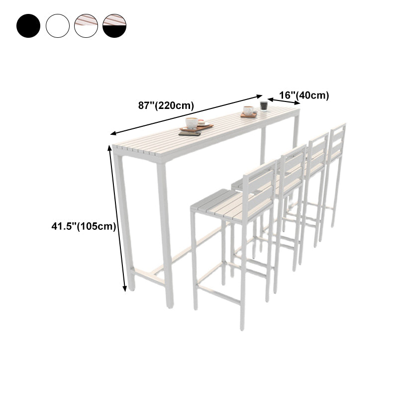 Rectangle Bar Dining Table Industrial Bar Dining Table with Trestle Base Clearhalo 'Bar Furniture' 'Bar Tables' 'bar_tables' 'furn' 'furn_bar_tables' 'Furniture' 'furniture_bar_tables' 'Kitchen & Dining Furniture' 4768646