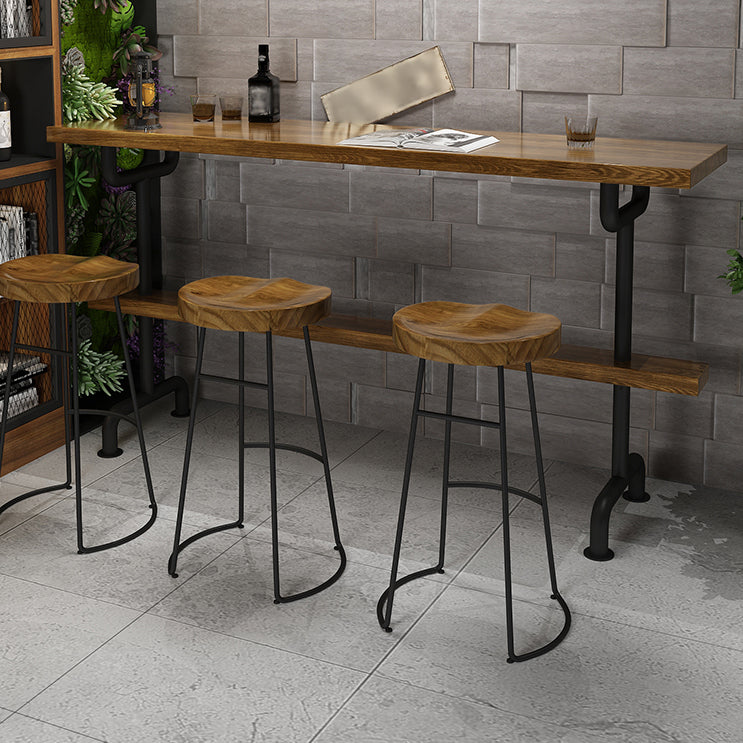 Rectangle Bar Dining Table Contemporary Wood Bar Table with Trestle Base Clearhalo 'Bar Furniture' 'Bar Tables' 'bar_tables' 'furn' 'furn_bar_tables' 'Furniture' 'furniture_bar_tables' 'Kitchen & Dining Furniture' 4768651