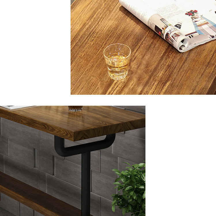 Rectangle Bar Dining Table Contemporary Wood Bar Table with Trestle Base Clearhalo 'Bar Furniture' 'Bar Tables' 'bar_tables' 'furn' 'furn_bar_tables' 'Furniture' 'furniture_bar_tables' 'Kitchen & Dining Furniture' 4768653