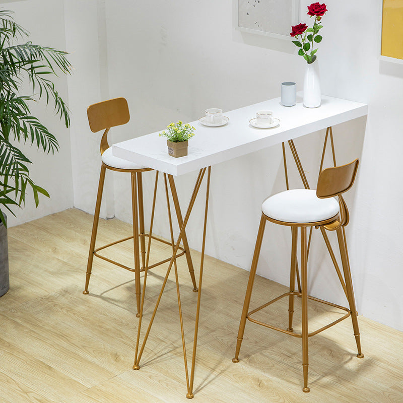 Rectangle Bar Dining Table Contemporary Bar Table with Double Pedestal Base White Without Chairs Clearhalo 'Bar Furniture' 'Bar Tables' 'bar_tables' 'furn' 'furn_bar_tables' 'Furniture' 'furniture_bar_tables' 'Kitchen & Dining Furniture' 4768668