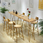 Rectangle Bar Dining Table Contemporary Bar Table with Double Pedestal Base 70.9"L x 15.7"W x 41.3"H Natural Without Chairs Clearhalo 'Bar Furniture' 'Bar Tables' 'bar_tables' 'furn' 'furn_bar_tables' 'Furniture' 'furniture_bar_tables' 'Kitchen & Dining Furniture' 4768670