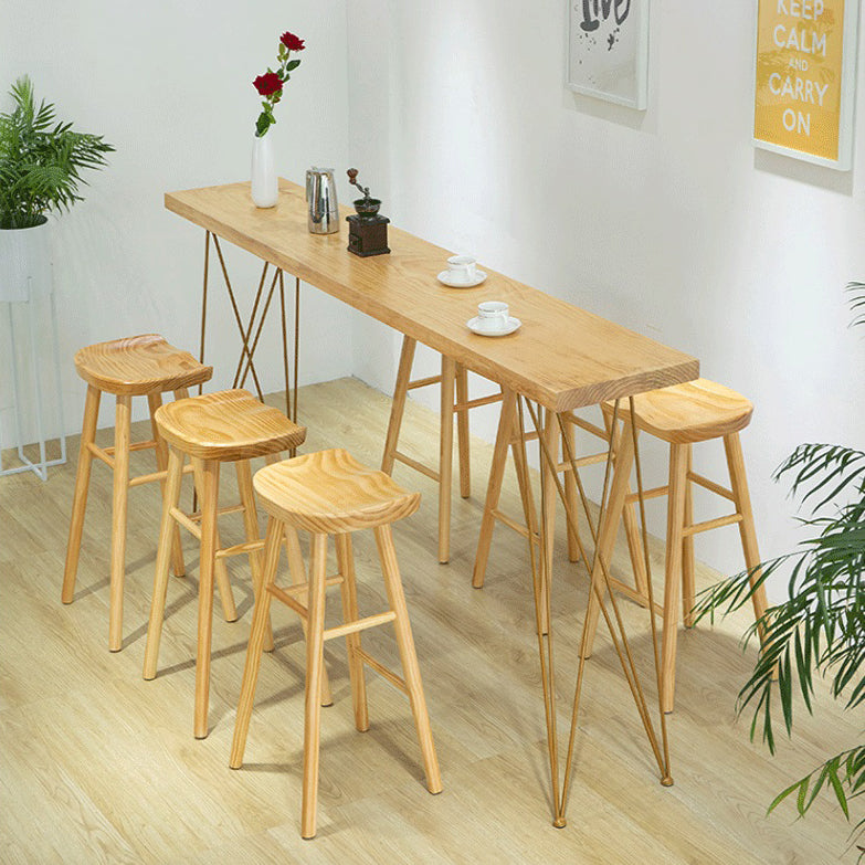 Rectangle Bar Dining Table Contemporary Bar Table with Double Pedestal Base Clearhalo 'Bar Furniture' 'Bar Tables' 'bar_tables' 'furn' 'furn_bar_tables' 'Furniture' 'furniture_bar_tables' 'Kitchen & Dining Furniture' 4768680