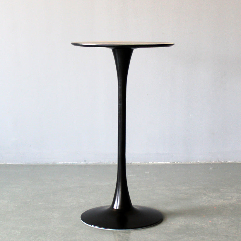 Contemporary Round Counter Table Dining Metal Counter Table for Restaurant Grey Black Without Chairs Clearhalo 'Bar Furniture' 'Bar Tables' 'bar_tables' 'furn' 'furn_bar_tables' 'Furniture' 'furniture_bar_tables' 'Kitchen & Dining Furniture' 4768712