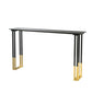 Stone Top Bar Table Traditional Luxury Rectangle Bar Table with Sled Base in Gold 63"L x 15.7"W x 41.3"H Black Without Chairs Clearhalo 'Bar Furniture' 'Bar Tables' 'bar_tables' 'furn' 'furn_bar_tables' 'Furniture' 'furniture_bar_tables' 'Kitchen & Dining Furniture' 4768746