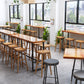 Rectangle Wood Bar Dining Table Contemporary Bar Table with Trestle Base Clearhalo 'Bar Furniture' 'Bar Tables' 'bar_tables' 'furn' 'furn_bar_tables' 'Furniture' 'furniture_bar_tables' 'Kitchen & Dining Furniture' 4768757