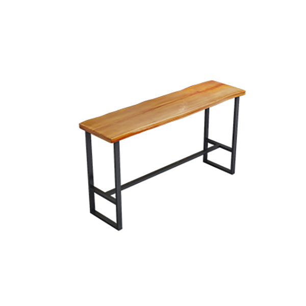 Rectangle Wood Bar Dining Table Contemporary Bar Table with Trestle Base 55.1"L x 17.7"W x 41.3"H Black Without Chairs Clearhalo 'Bar Furniture' 'Bar Tables' 'bar_tables' 'furn' 'furn_bar_tables' 'Furniture' 'furniture_bar_tables' 'Kitchen & Dining Furniture' 4768760