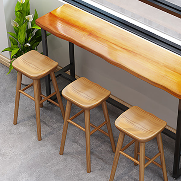 Rectangle Wood Bar Dining Table Contemporary Bar Table with Trestle Base Clearhalo 'Bar Furniture' 'Bar Tables' 'bar_tables' 'furn' 'furn_bar_tables' 'Furniture' 'furniture_bar_tables' 'Kitchen & Dining Furniture' 4768762