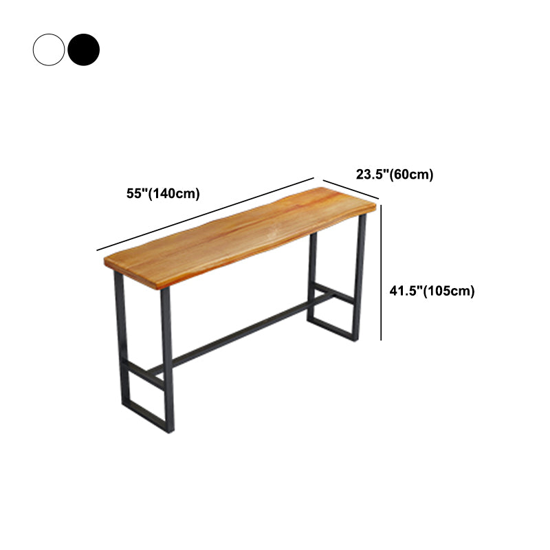 Rectangle Wood Bar Dining Table Contemporary Bar Table with Trestle Base Clearhalo 'Bar Furniture' 'Bar Tables' 'bar_tables' 'furn' 'furn_bar_tables' 'Furniture' 'furniture_bar_tables' 'Kitchen & Dining Furniture' 4768778