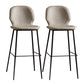 Modern Low Back Bar-stool PU Leather Bar Stool with Metal Legs Light Gray 2 Piece Set Clearhalo 'Bar Furniture' 'Bar Stools' 'bar_stools' 'furn' 'furn_bar_stools' 'Furniture' 'furniture_bar_stools' 'Kitchen & Dining Furniture' 4768785