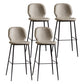 Modern Low Back Bar-stool PU Leather Bar Stool with Metal Legs Light Gray 4 Piece Set Clearhalo 'Bar Furniture' 'Bar Stools' 'bar_stools' 'furn' 'furn_bar_stools' 'Furniture' 'furniture_bar_stools' 'Kitchen & Dining Furniture' 4768787