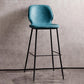 Modern Low Back Bar-stool PU Leather Bar Stool with Metal Legs Peacock Blue 1 Piece Clearhalo 'Bar Furniture' 'Bar Stools' 'bar_stools' 'furn' 'furn_bar_stools' 'Furniture' 'furniture_bar_stools' 'Kitchen & Dining Furniture' 4768794