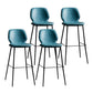 Modern Low Back Bar-stool PU Leather Bar Stool with Metal Legs Peacock Blue 4 Piece Set Clearhalo 'Bar Furniture' 'Bar Stools' 'bar_stools' 'furn' 'furn_bar_stools' 'Furniture' 'furniture_bar_stools' 'Kitchen & Dining Furniture' 4768798