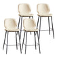 Modern Low Back Bar-stool PU Leather Bar Stool with Metal Legs Off-White 4 Piece Set Clearhalo 'Bar Furniture' 'Bar Stools' 'bar_stools' 'furn' 'furn_bar_stools' 'Furniture' 'furniture_bar_stools' 'Kitchen & Dining Furniture' 4768808