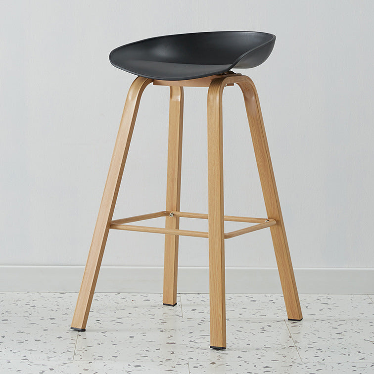 Metal Contemporary Dining Kitchen Room Armless Stool Low Back Bar Stool Black 1 Piece Bar Stool(30"H) Clearhalo 'Bar Furniture' 'Bar Stools' 'bar_stools' 'furn' 'furn_bar_stools' 'Furniture' 'furniture_bar_stools' 'Kitchen & Dining Furniture' 4768816