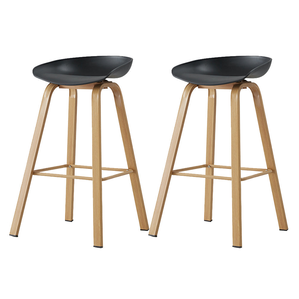 Metal Contemporary Dining Kitchen Room Armless Stool Low Back Bar Stool Black 2 Piece Set Bar Stool(30"H) Clearhalo 'Bar Furniture' 'Bar Stools' 'bar_stools' 'furn' 'furn_bar_stools' 'Furniture' 'furniture_bar_stools' 'Kitchen & Dining Furniture' 4768818