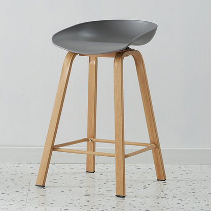 Metal Contemporary Dining Kitchen Room Armless Stool Low Back Bar Stool Dark Gray 1 Piece Counter Stool(26"H) Clearhalo 'Bar Furniture' 'Bar Stools' 'bar_stools' 'furn' 'furn_bar_stools' 'Furniture' 'furniture_bar_stools' 'Kitchen & Dining Furniture' 4768823