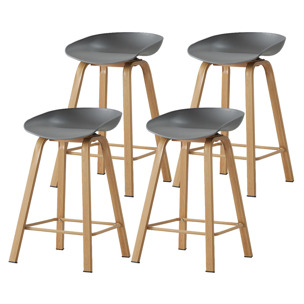 Metal Contemporary Dining Kitchen Room Armless Stool Low Back Bar Stool Dark Gray 4 Piece Set Counter Stool(26"H) Clearhalo 'Bar Furniture' 'Bar Stools' 'bar_stools' 'furn' 'furn_bar_stools' 'Furniture' 'furniture_bar_stools' 'Kitchen & Dining Furniture' 4768827