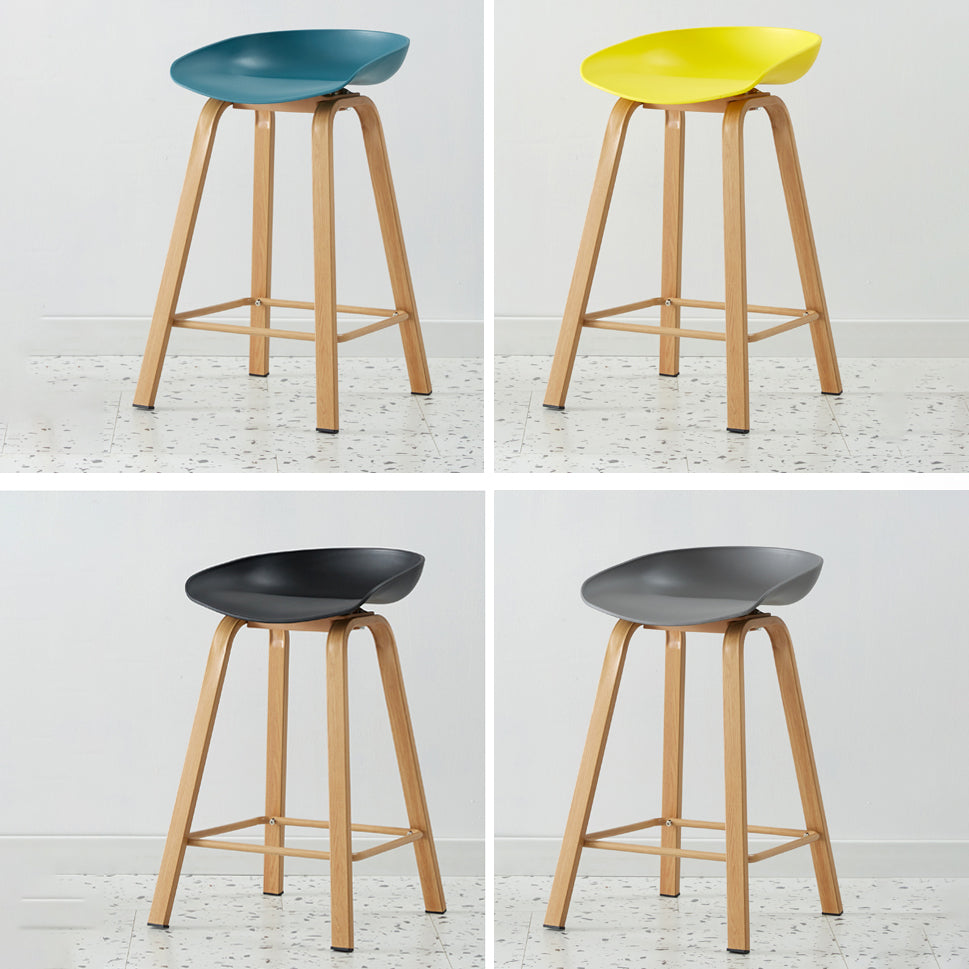 Metal Contemporary Dining Kitchen Room Armless Stool Low Back Bar Stool Clearhalo 'Bar Furniture' 'Bar Stools' 'bar_stools' 'furn' 'furn_bar_stools' 'Furniture' 'furniture_bar_stools' 'Kitchen & Dining Furniture' 4768829