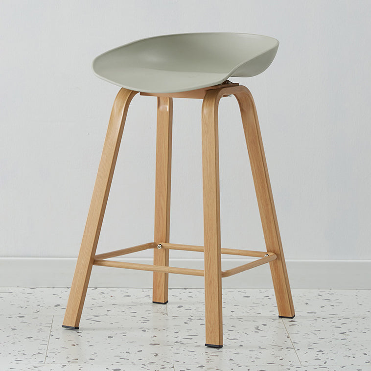 Metal Contemporary Dining Kitchen Room Armless Stool Low Back Bar Stool Light Gray 1 Piece Counter Stool(26"H) Clearhalo 'Bar Furniture' 'Bar Stools' 'bar_stools' 'furn' 'furn_bar_stools' 'Furniture' 'furniture_bar_stools' 'Kitchen & Dining Furniture' 4768834