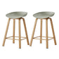 Metal Contemporary Dining Kitchen Room Armless Stool Low Back Bar Stool Light Gray 2 Piece Set Counter Stool(26"H) Clearhalo 'Bar Furniture' 'Bar Stools' 'bar_stools' 'furn' 'furn_bar_stools' 'Furniture' 'furniture_bar_stools' 'Kitchen & Dining Furniture' 4768836