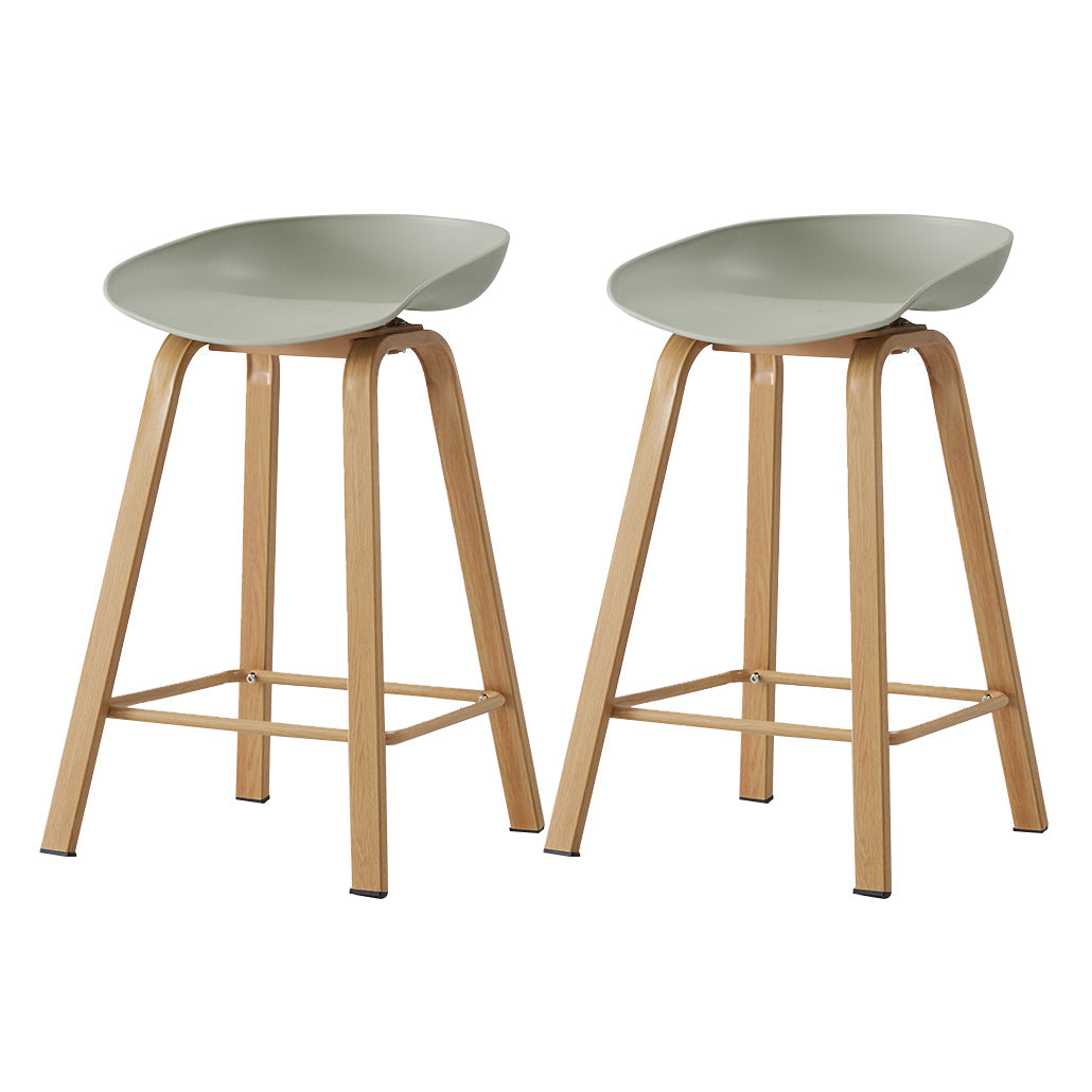 Metal Contemporary Dining Kitchen Room Armless Stool Low Back Bar Stool Light Gray 2 Piece Set Counter Stool(26"H) Clearhalo 'Bar Furniture' 'Bar Stools' 'bar_stools' 'furn' 'furn_bar_stools' 'Furniture' 'furniture_bar_stools' 'Kitchen & Dining Furniture' 4768836