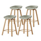 Metal Contemporary Dining Kitchen Room Armless Stool Low Back Bar Stool Light Gray 4 Piece Set Counter Stool(26"H) Clearhalo 'Bar Furniture' 'Bar Stools' 'bar_stools' 'furn' 'furn_bar_stools' 'Furniture' 'furniture_bar_stools' 'Kitchen & Dining Furniture' 4768838