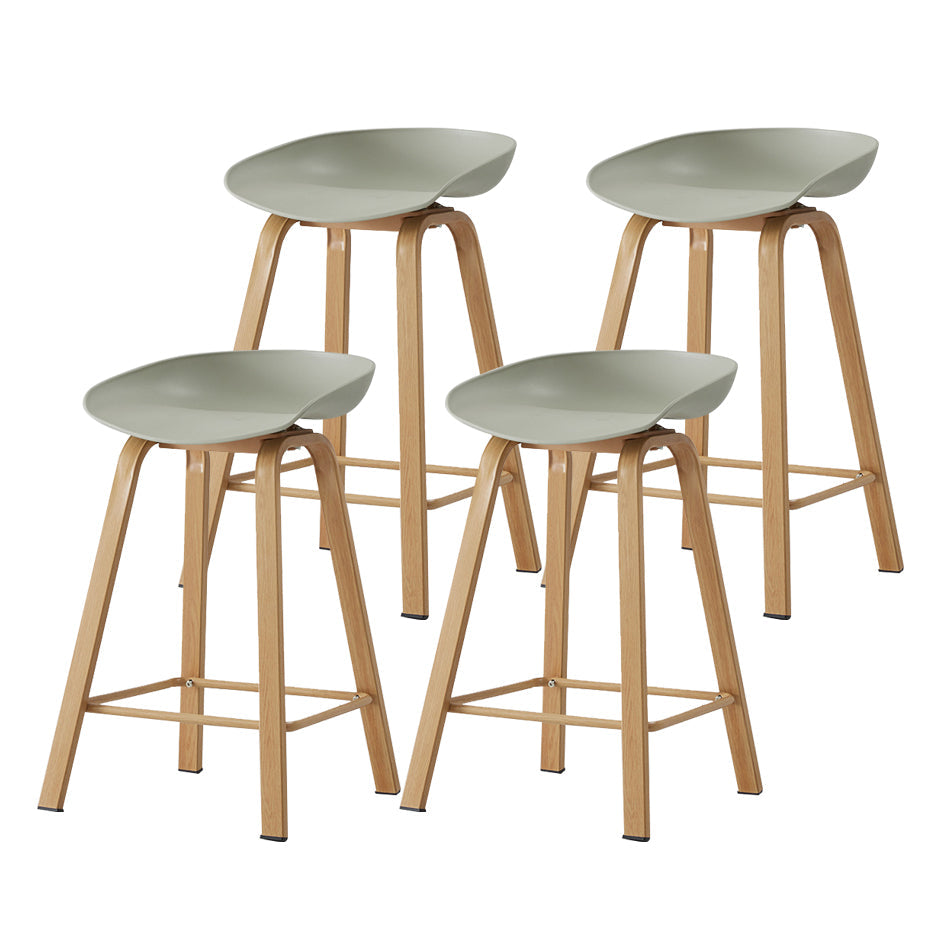 Metal Contemporary Dining Kitchen Room Armless Stool Low Back Bar Stool Light Gray 4 Piece Set Counter Stool(26"H) Clearhalo 'Bar Furniture' 'Bar Stools' 'bar_stools' 'furn' 'furn_bar_stools' 'Furniture' 'furniture_bar_stools' 'Kitchen & Dining Furniture' 4768838