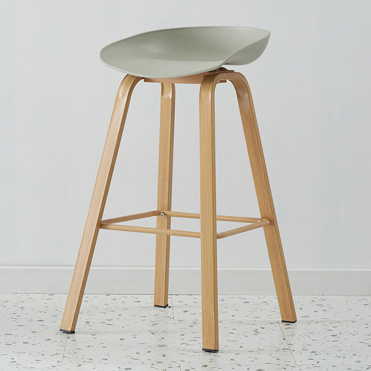 Metal Contemporary Dining Kitchen Room Armless Stool Low Back Bar Stool Light Gray 1 Piece Bar Stool(30"H) Clearhalo 'Bar Furniture' 'Bar Stools' 'bar_stools' 'furn' 'furn_bar_stools' 'Furniture' 'furniture_bar_stools' 'Kitchen & Dining Furniture' 4768839