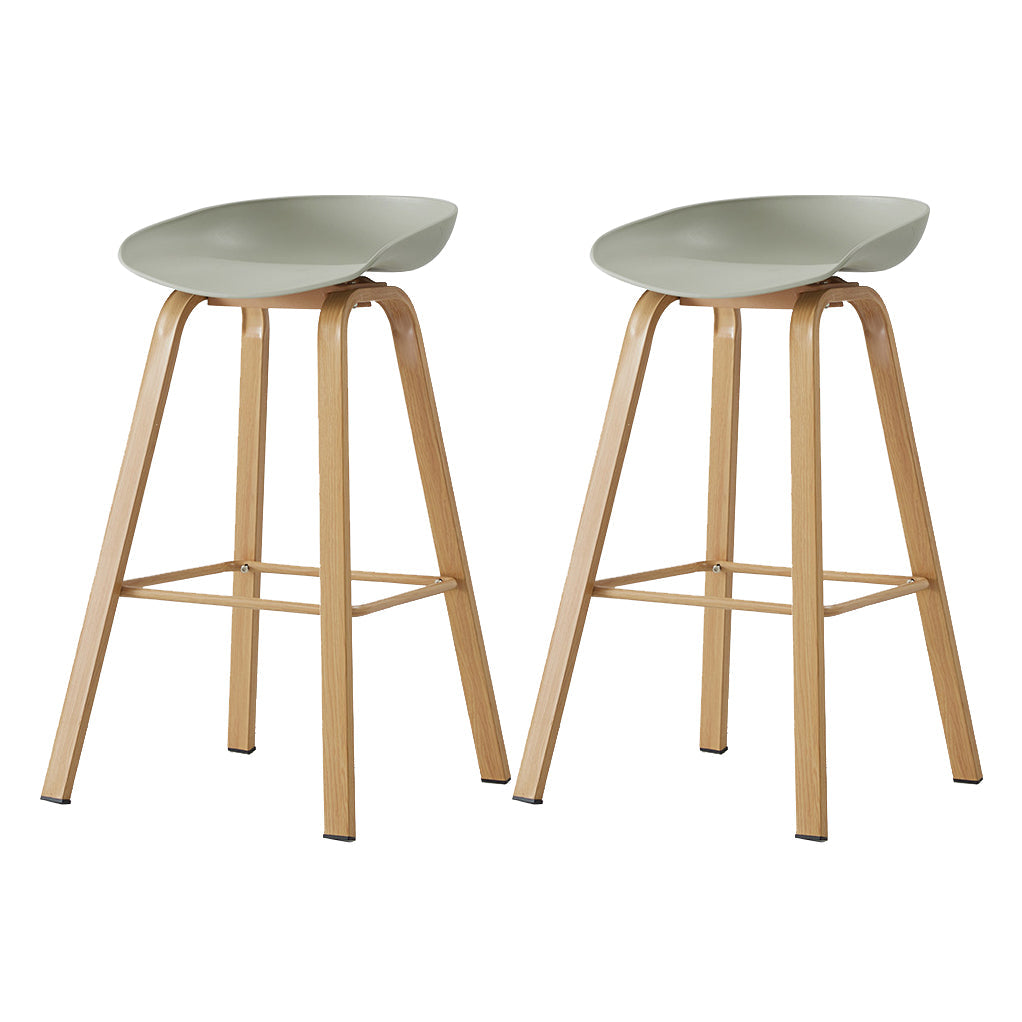 Metal Contemporary Dining Kitchen Room Armless Stool Low Back Bar Stool Light Gray 2 Piece Set Bar Stool(30"H) Clearhalo 'Bar Furniture' 'Bar Stools' 'bar_stools' 'furn' 'furn_bar_stools' 'Furniture' 'furniture_bar_stools' 'Kitchen & Dining Furniture' 4768840